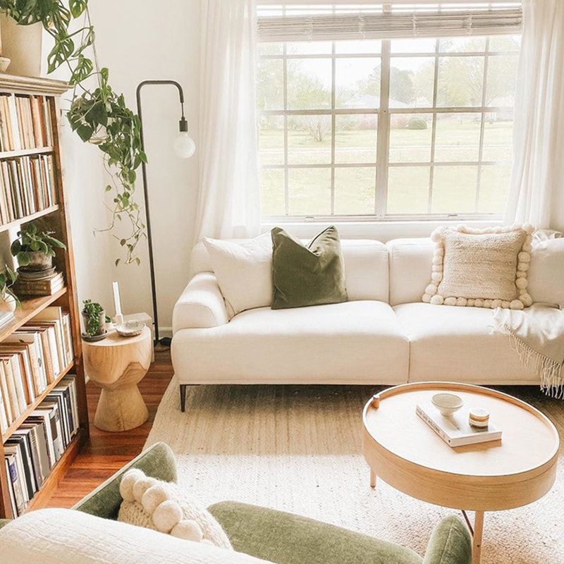 Tight Back Recessed Arm Sofa with Down Fill Cushions for Apartment and Living Room