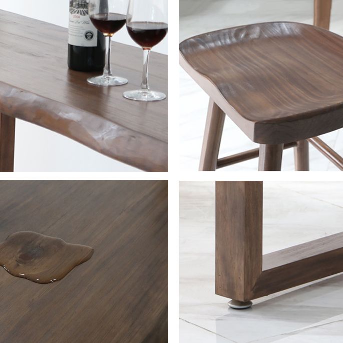 Industrial 1/2/4/5 Pieces Wooden Bar Table Set Rectangle Bar Table with High Stools