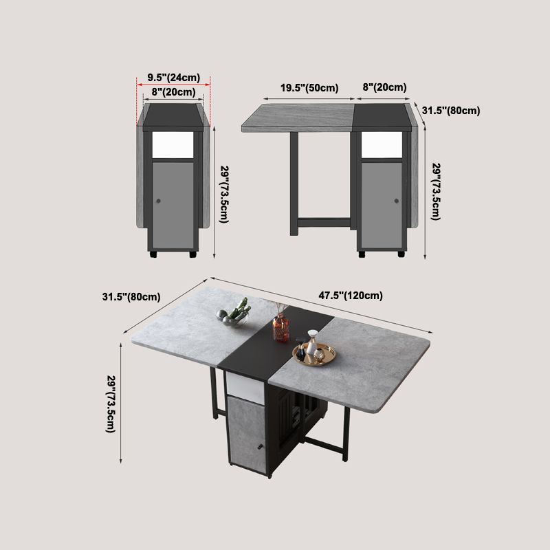 Mesa moderna de mediados de siglo de mediados de siglo Mesa base de black metal para la cena de cocina en casa