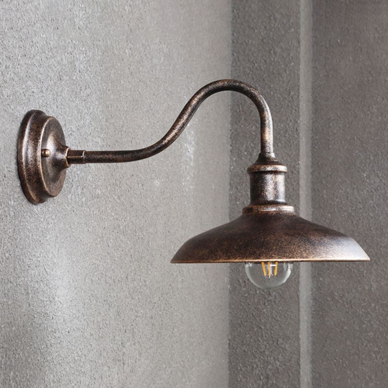 Industrial Retro Barn Wall Lamp Wrought Iron 1-Light Wall Light for Exterior Spaces