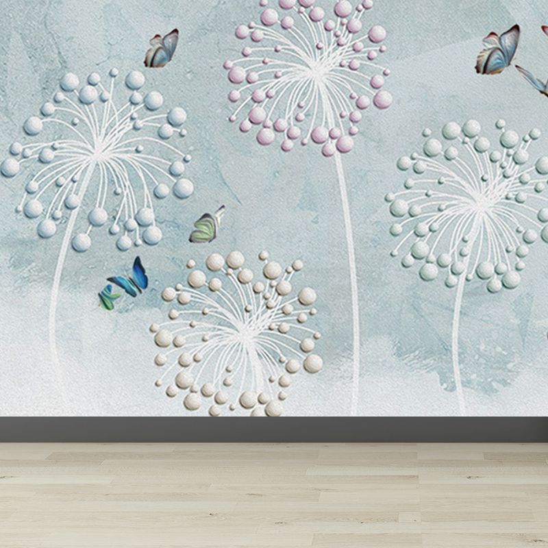 Ganzes Löwenzahn-Wandbild in Pastellfarben, Vlies-Wandkunst für Innendekoration, personalisierbar