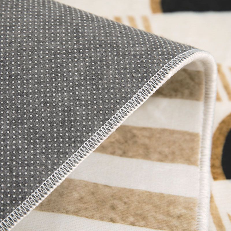 Green Plaid Pattern Area Carpet Modern Polyester Area Rug Non-Slip Backing Rug for Living Room