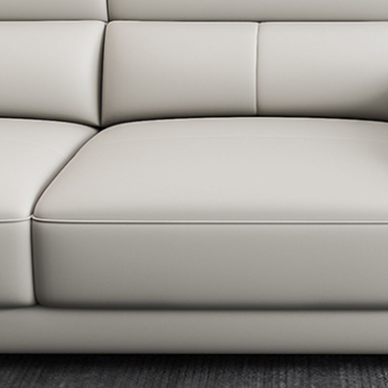 Nordic Style Leather Upholstery Sofa Bed with Inverted Armrest Cushioning