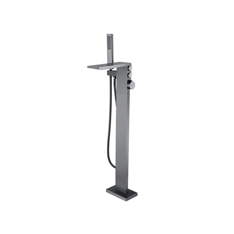 Modern Freestanding Faucet Copper with Risers and Handheld Shower Tub Faucet