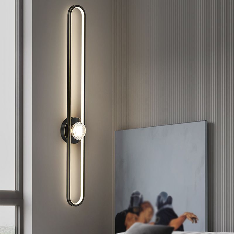 Metal LED Modern Wall Sconce Linear Shape Vanity Lamp with Acrylic Shade for Bathroom