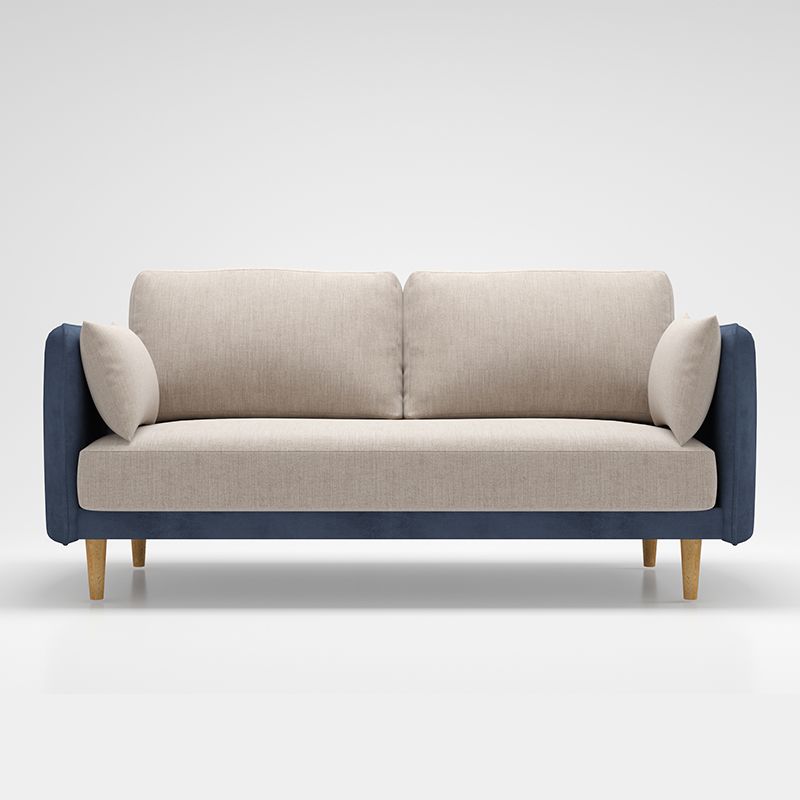 Square Arm Sofa 31.89" H Scandinavian Fabric Sofa with Pillows