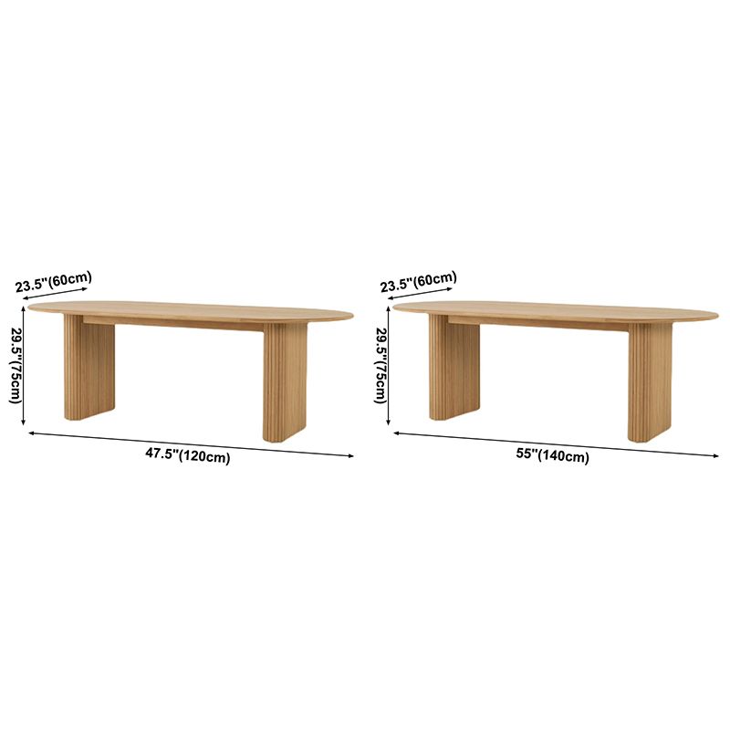 Zeitgenössischer Massivholz Tisch Oval Doppelpodest Haus Küchenmöbel