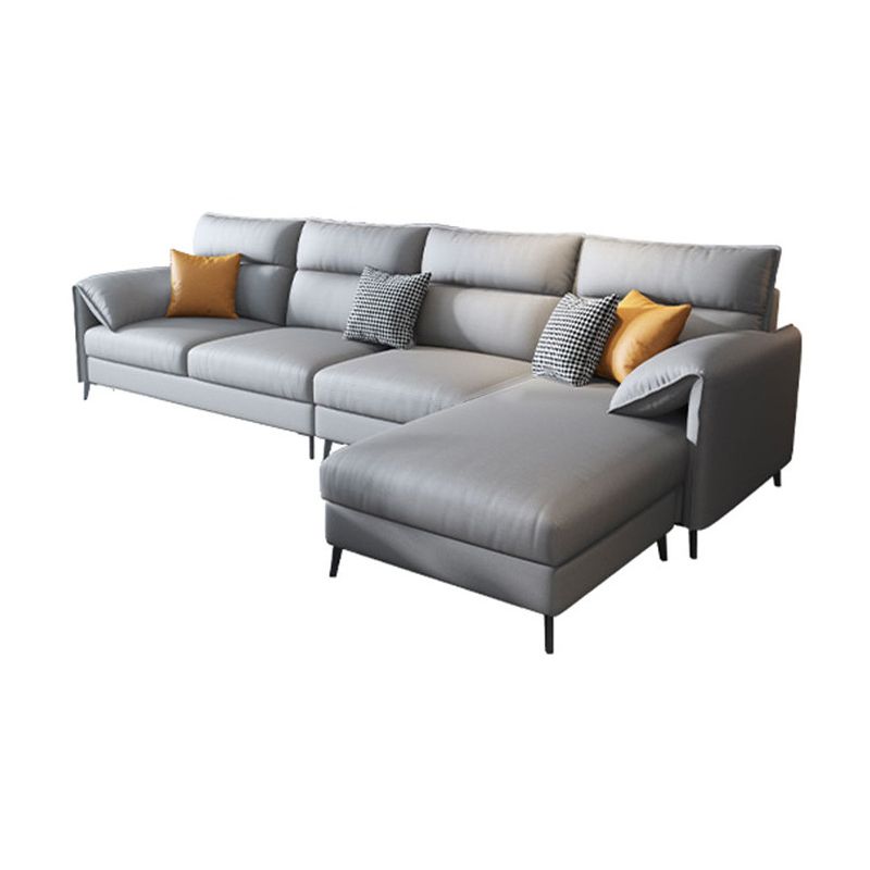 Nordic Cushions Stationary Sectional Faux Leather Living Room Pillow Top Arm Seating