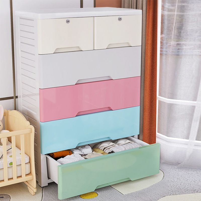 Modern Style Plastic Wardrobe Home Storage Wardrobe with Drawers