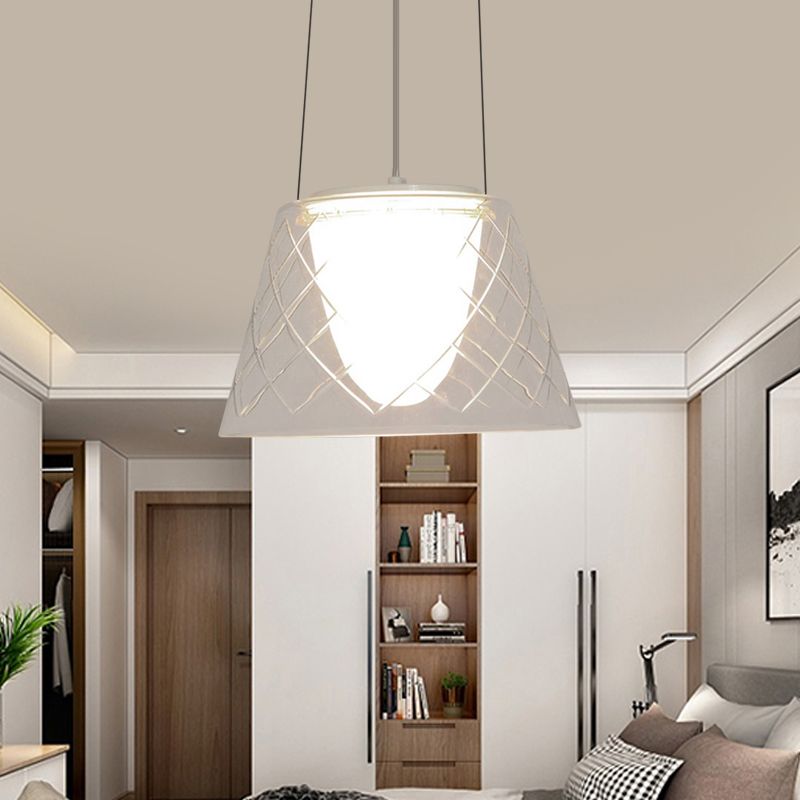 Lámpara de vidrio de red transparente de la red modernista 1 lámpara de luz cromada de luz