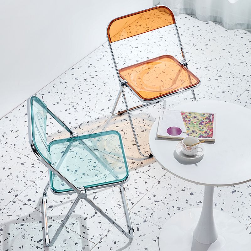 Silla sin brazos de plástico industrial con respaldo abierto para cenar silla lateral