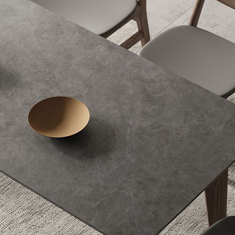 Modern 1/4/5/6 Pieces Rectangle Dining Set Sintered Stone Top Solid Wood Table Set