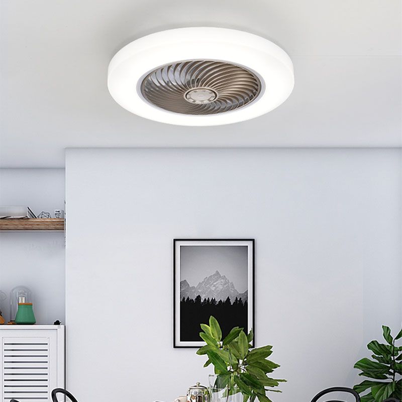 Moderne kreative LED -Deckenventilator Leichte schmiedeeisere kreisförmige Flush -Halterung mit Acrylschatten