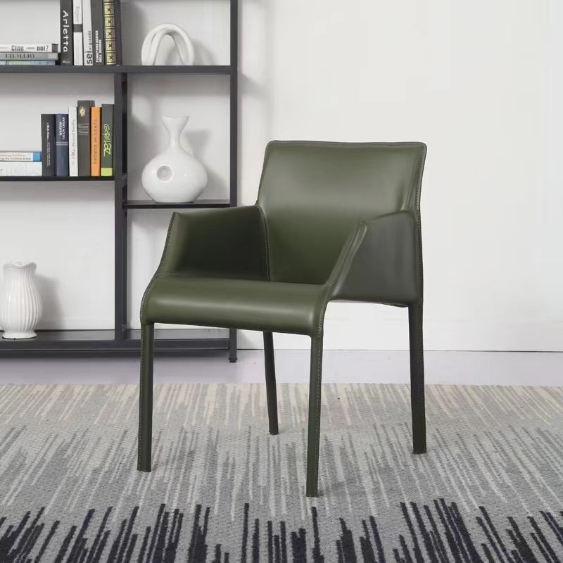 Kitchen Faux Leather Dining Chair Dining Room Upholstered Arm Chair