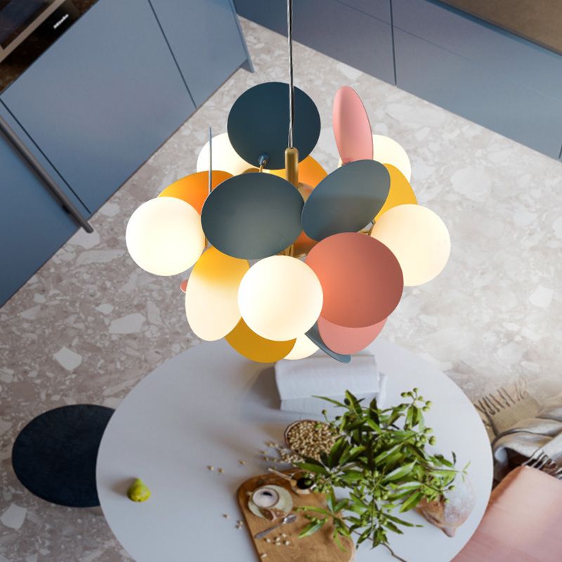 Ultra-modern Sphere Chandelier Lamp Glass Suspension Pendant Light for Living Room
