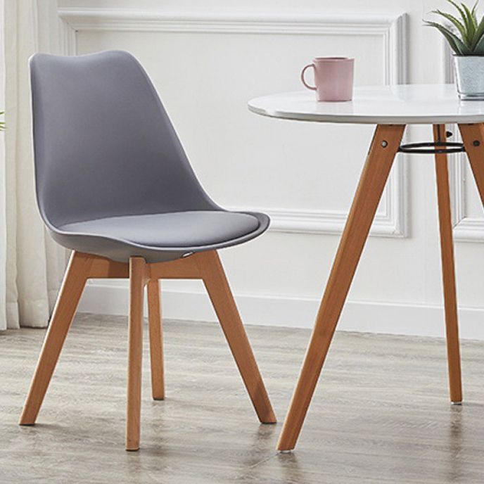 Modern Style Chairs Kitchen Armless Side Chair with Wooden Legs