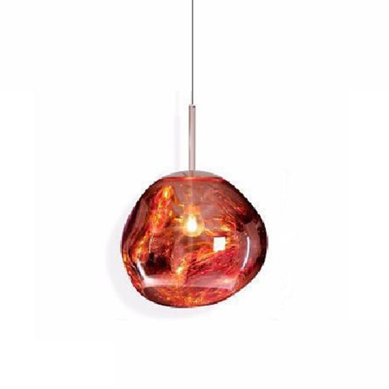 Contemporary Colorful Glass Hanging Light Creative Metallic Pendant Lighting Fixture