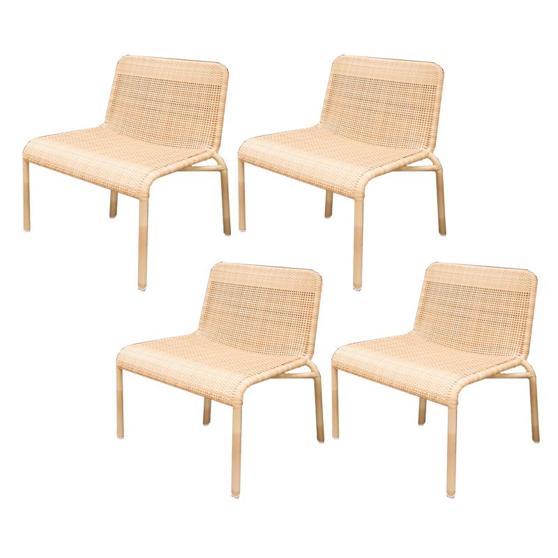 27" Wide Tropical Side Chair Rattan Armless Dining Side Chair