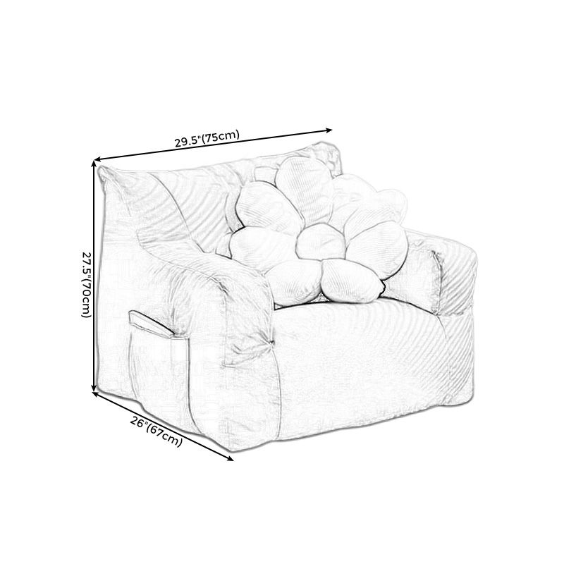 Contemporary Cotton Blend Square Arms Chair with Tight Back for Apartment