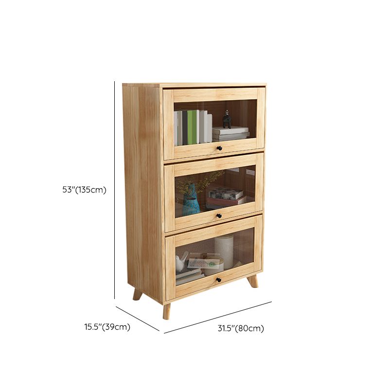Contemporary Wood Closed Back Bookcase Standard Bookshelf with Shelves