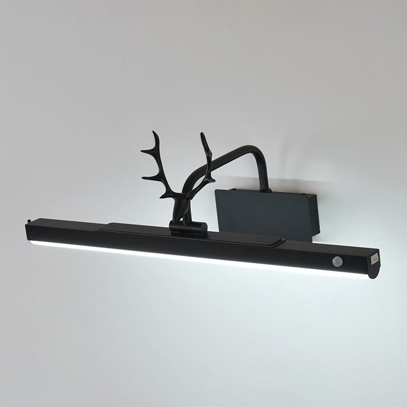 Illuminazione vanity lineare in stile moderno metallo 1 luci di applizia di vanità luce