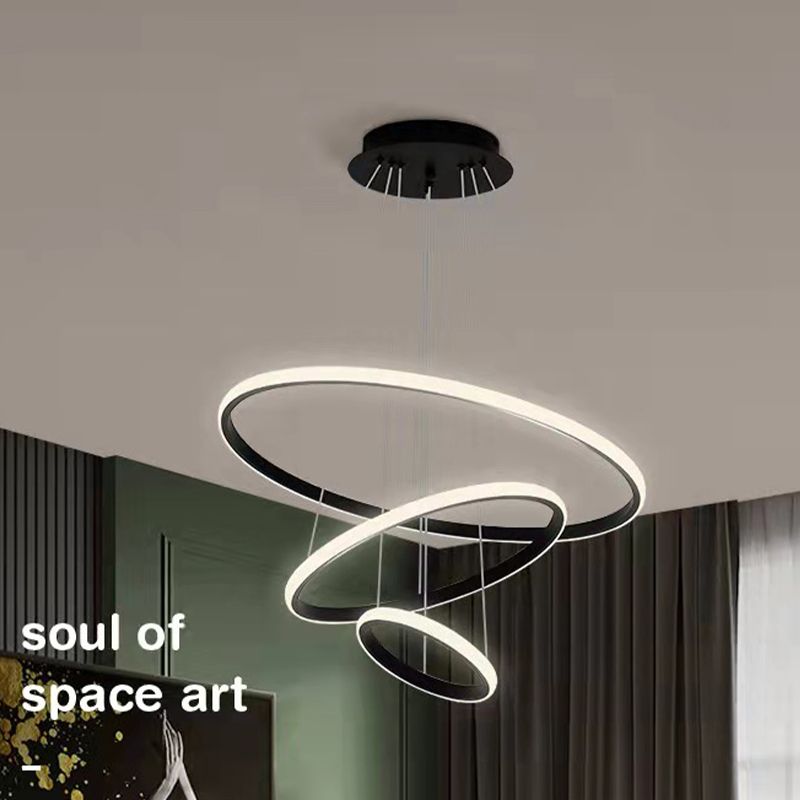 Modern Ring Shape Chandelier Light Fixtures Restaurant Hanging Chandelier for Sitting Room