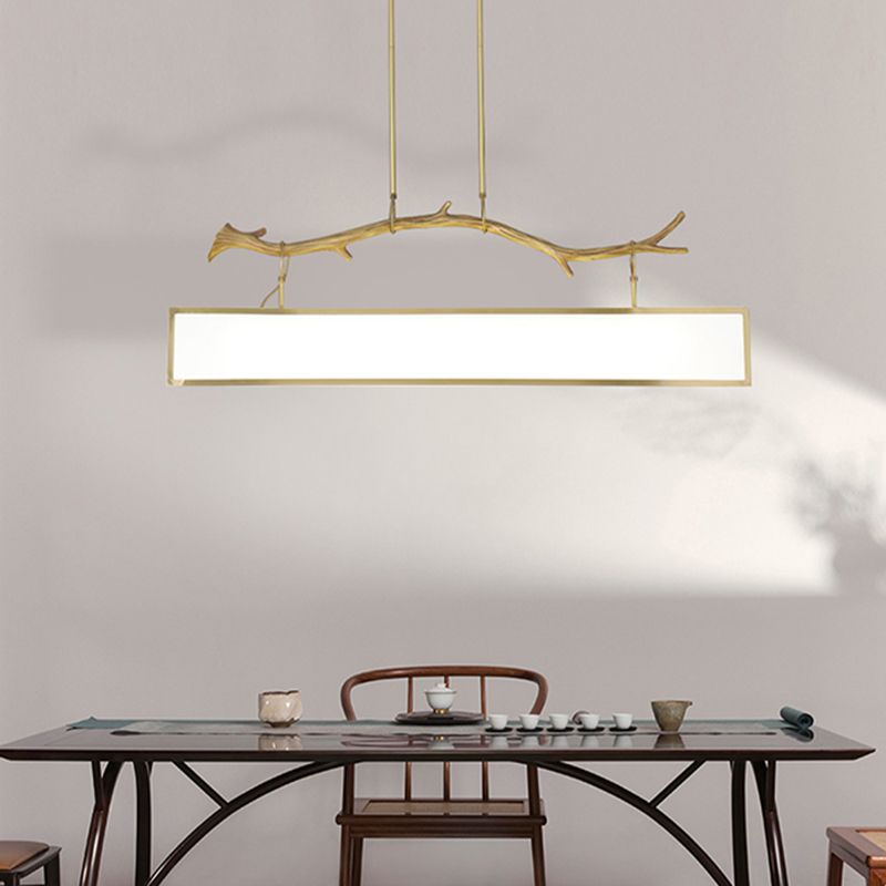 Luci a sospensione a sospensione in metallo in ottone lampade appese lineari moderne per sala da pranzo