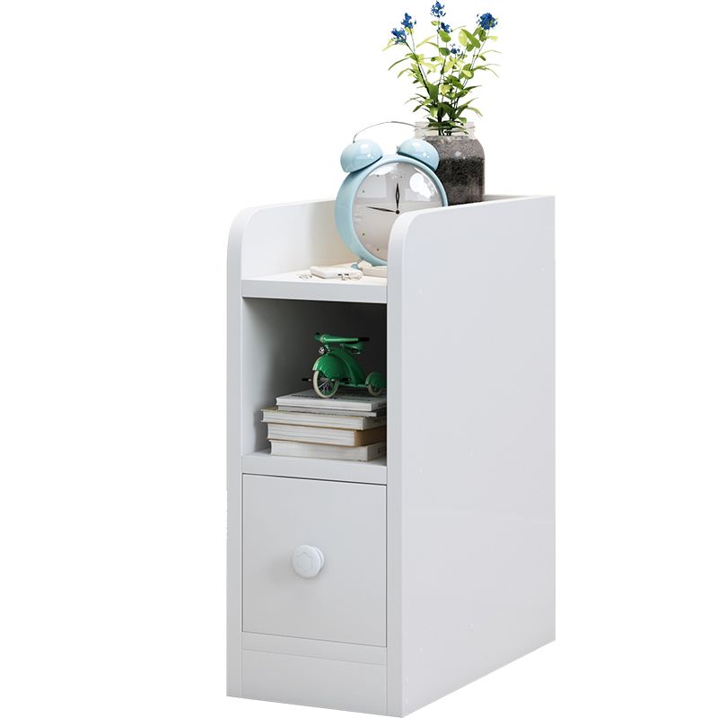 Wood Nightstand with Drawer Storage 20-inch Tall Modern Night Table