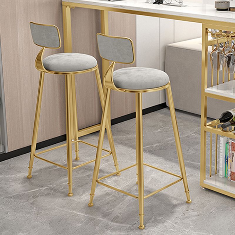 Industrial Armless Dining Stools Round Bar Stools with Metal Base