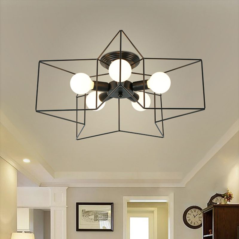 Industrial Ceiling Light Simple Flush Mount Light Fixture for Bedroom