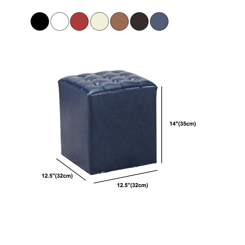 Genuine Leather Ottoman Tufted Square Whole Colored Water Resistant Cube Ottoman