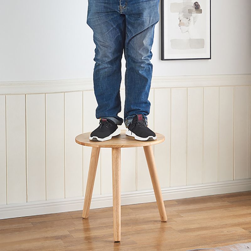 Contemporary Style Side End Table Solid Wood Round Sofa Side Accent Table