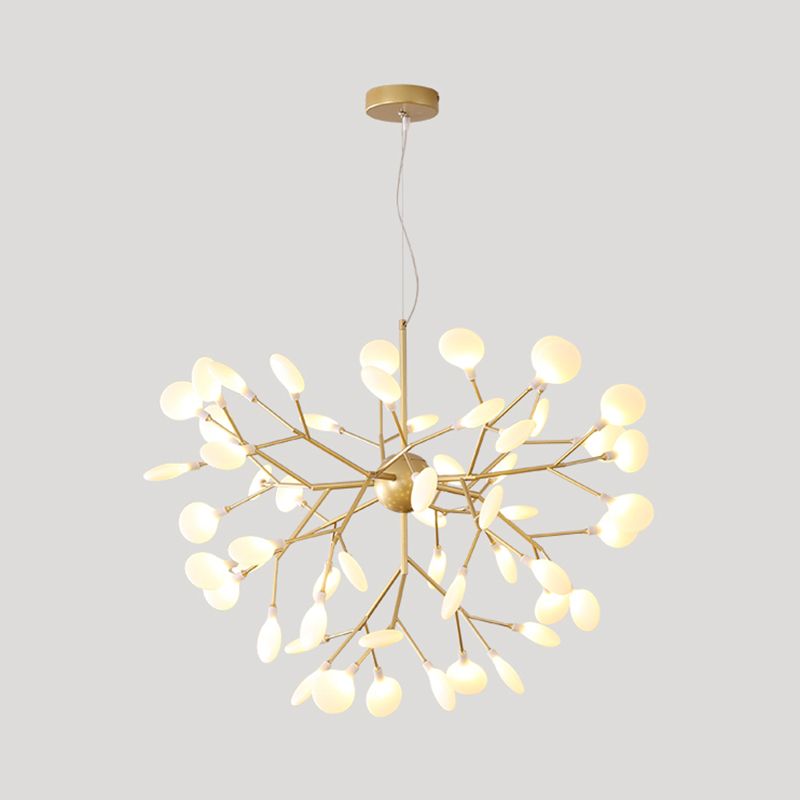 Modern Creative Firefly Hanging Lamp Wrought Iron Indoor Pendant Light with Acrylic Shade