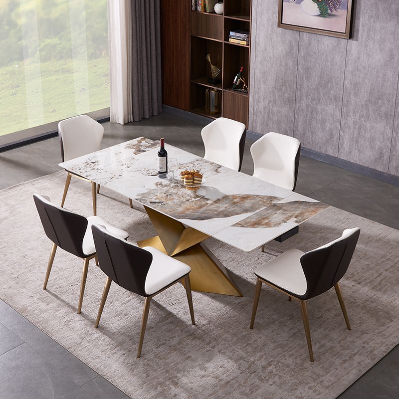 Nordic Glam Style 1/4/5/7 Pieces Dining Sintered Stone Dining Table Set for Kitchen
