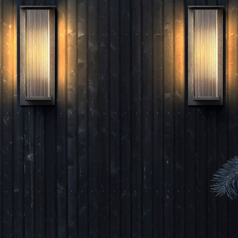 Rectangle Wall Sconce Contemporary Waterproof Wall Light Fixture for Courtyard