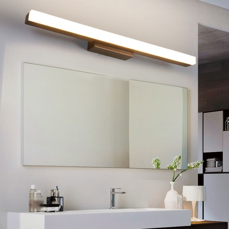 1 luces de pared de tocador lineal ligero luces de espejo de tocador de madera de estilo moderno