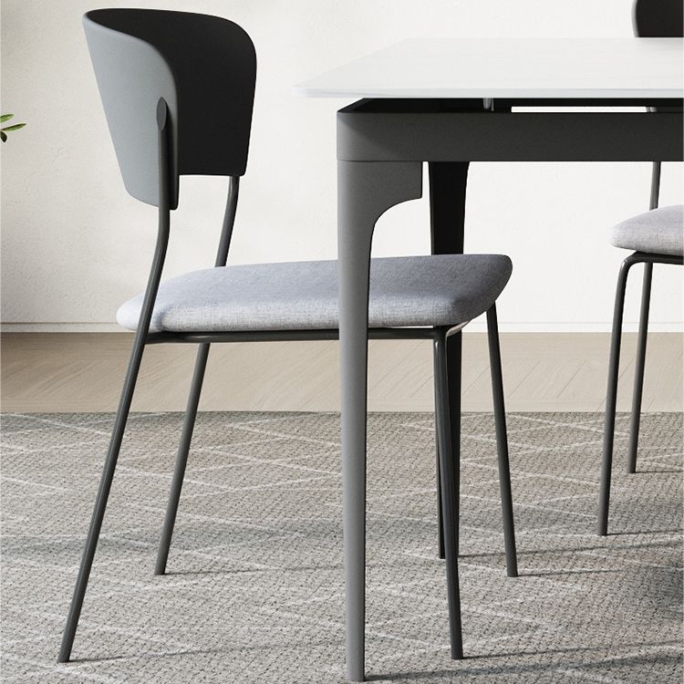 Modern 1/2/5/7/9 Pieces Dining Room Table Rectangle Stone Furniture in White