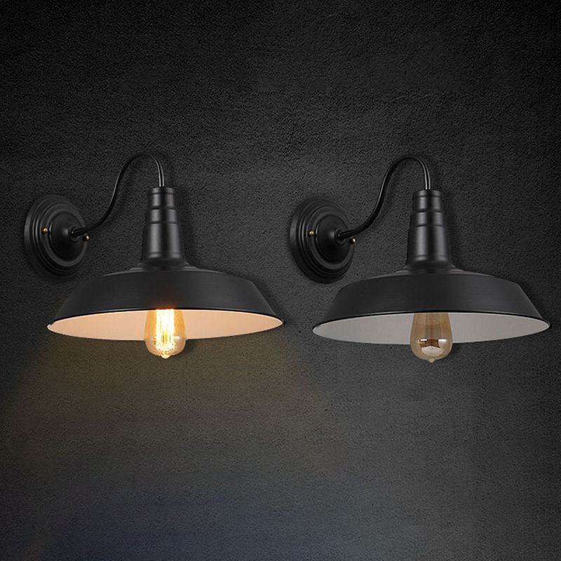 Industrial Wall Sconce Geometric Shape Wall Light with Metal Shade for Doorway