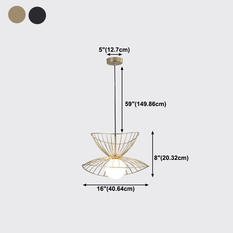 Draadkooi eetkamer hanglamp verlichte armatuur loftstijl metalen 1-licht druppellamp