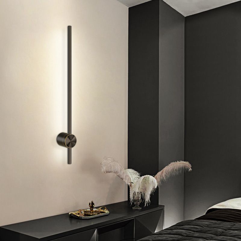 Modern Style Linear Shape Wall Sconce Metal 2 Light Wall Lighting for Bedroom