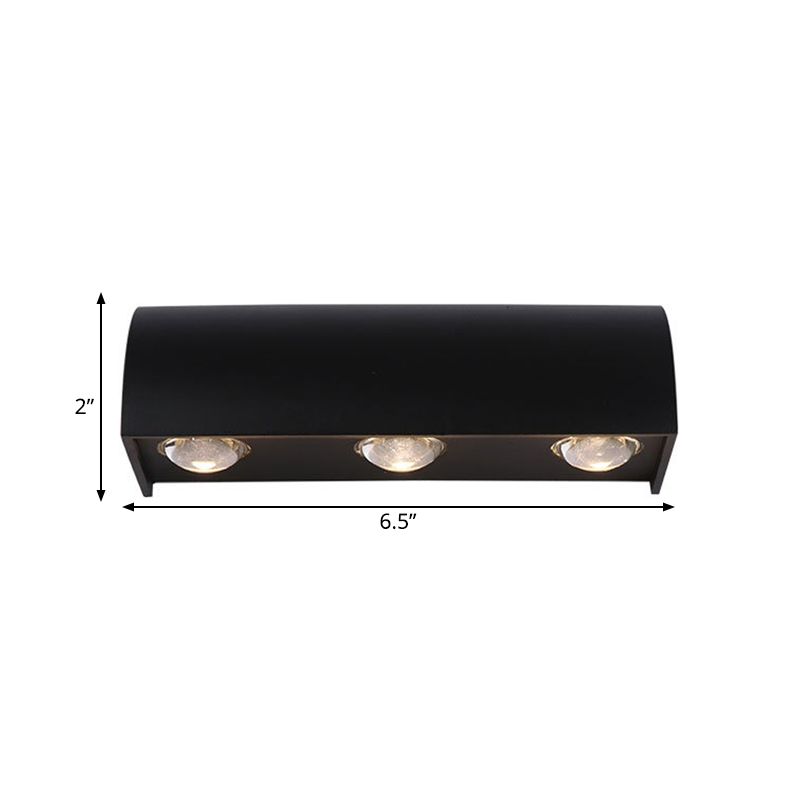 Black Curved Wall Lamp Minimalism LED Metal Wall Mount Lighting in Warm/White Light