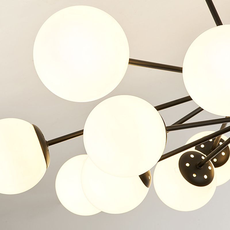 Sitting Room White Glass Chandelier Lighting Fixture Modern Chandelier Pendant Light