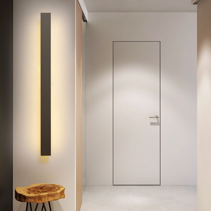 Muro di tonalità lineare Luce moderna MODER SEMPLICE 1 Fun a supporto per la parete della testa in nero