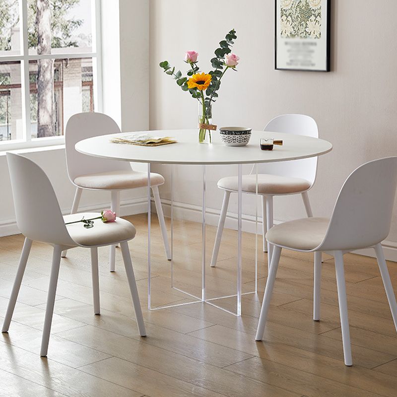 Contemporary White Stone Table Round Dining Table for Kitchen