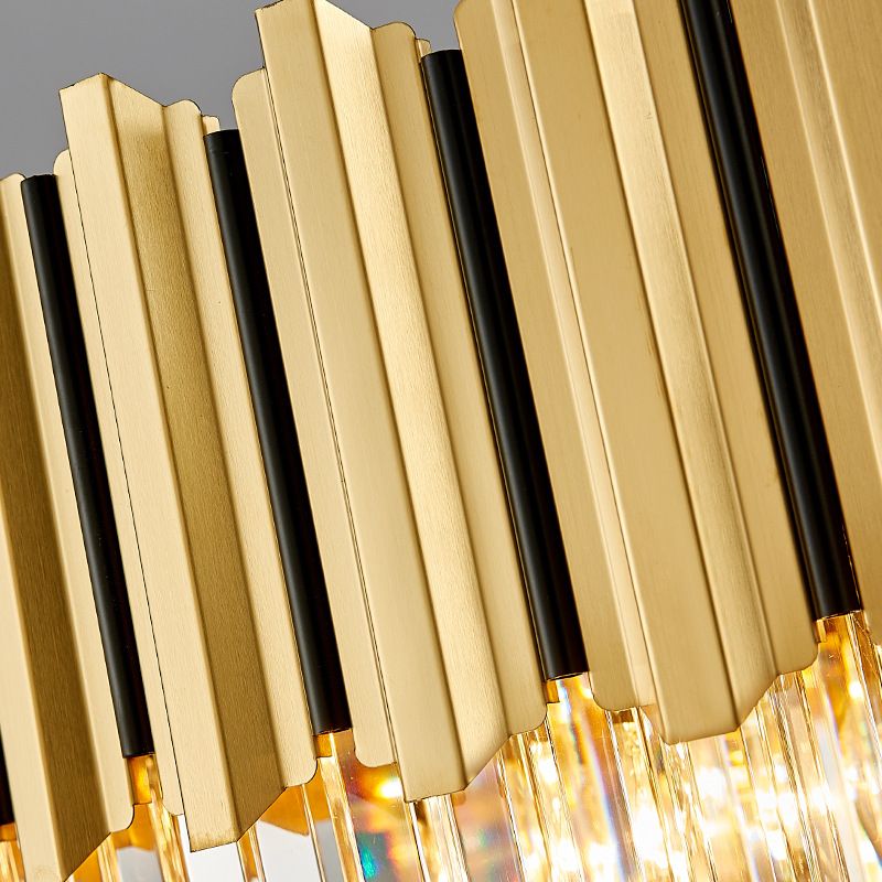 Luz colgante de araña de araña de cristal de tri-prisma de forma redonda