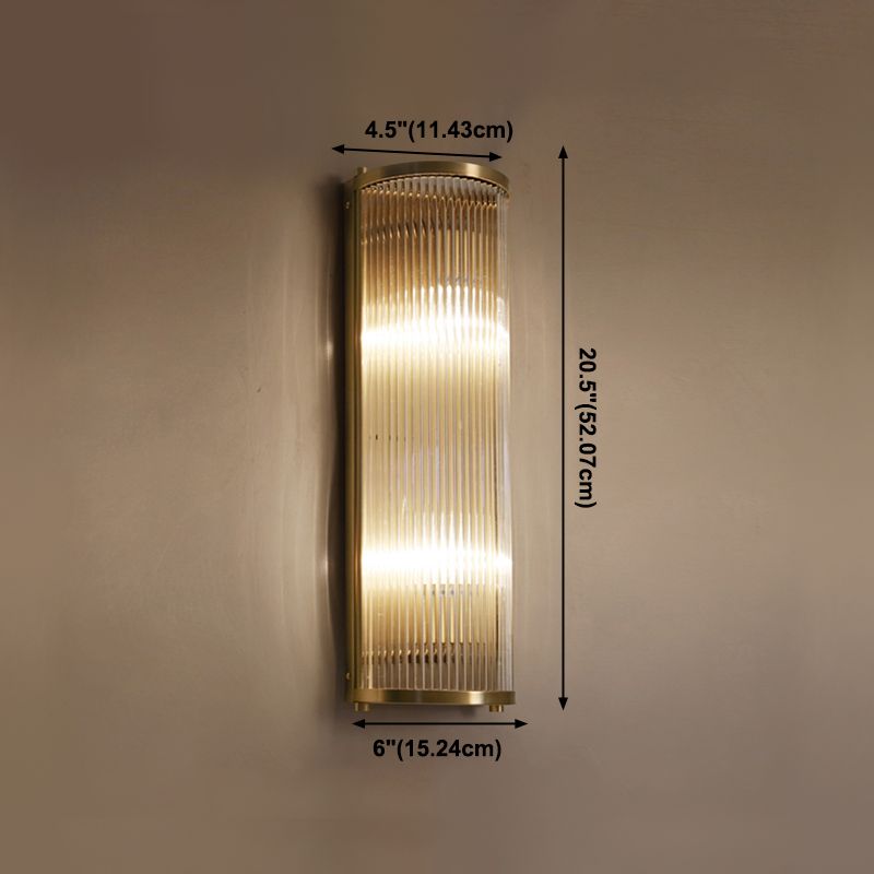 Iluminación de pared de medio cilindro de vidrio estilo de pared de múltiples luces de estilo moderno en oro