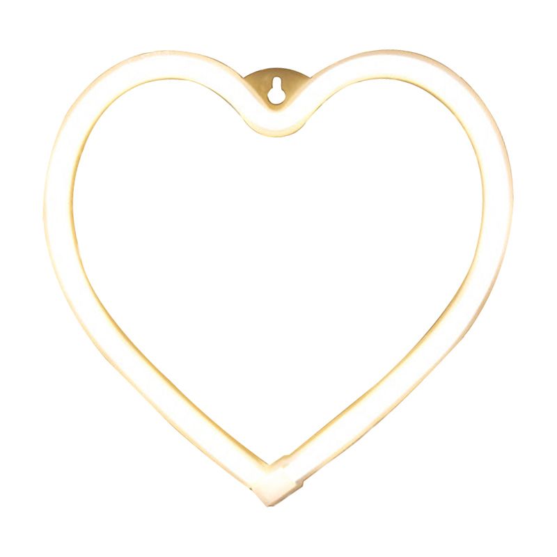 Lámpara de caricatura Led White White White Night Luce de plástico en forma de corazón con cable de enchufe UDB