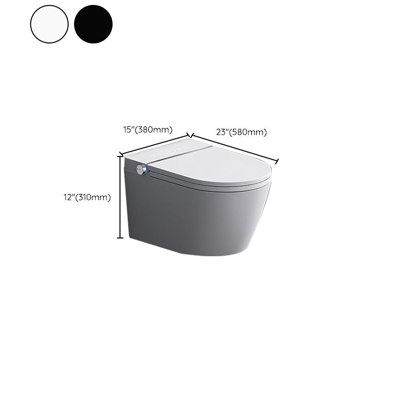 Contemporary Foot Sensor Ceramic Elongated Heated Seat Wall Mounted Bidet