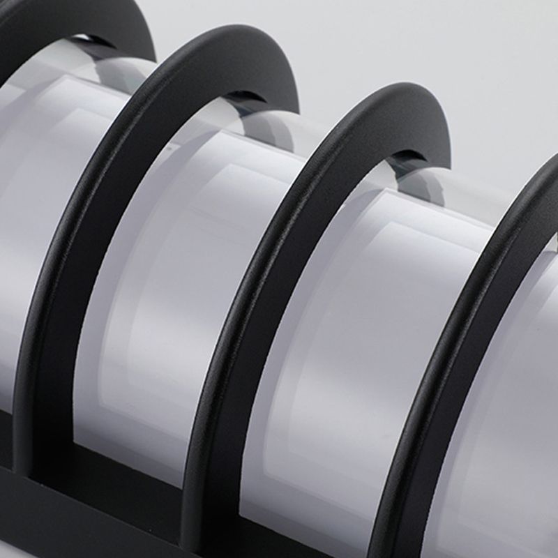 Simple Black Wall Sconce Fixture Half-Cylinder Outdoor Sconce Light