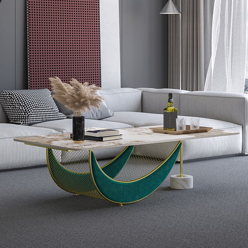 Glam Slate Coffee Table  Rectangular Coffee Table for Bedroom and Living Room